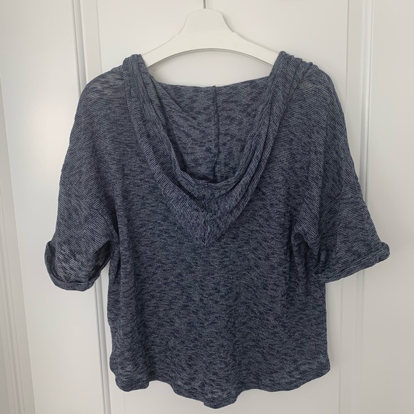 GAP Marled V-neck hoodie (Size L; navy marl) - Picture 2 of 6